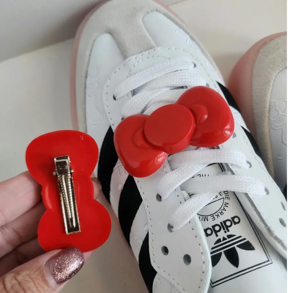 Adidas Hello Kitty HK x Sambae‎ White Black Pink Red Bow Women's 7 NEW- IG4450
